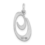 Sterling Silver Rhodium-plated Fancy Script Letter O Initial Charm - Image 3