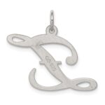 Sterling Silver Rhodium-plated Fancy Script Letter Z Initial Charm - Image 3