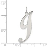 Sterling Silver Rhodium-plated Fancy Script Letter J Initial Charm - Image 4