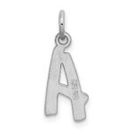 Sterling Silver Rhodium-plated Letter A Initial Charm - Image 3