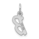 Sterling Silver Rhodium-plated Letter B Initial Charm - Image 3