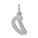 Sterling Silver Rhodium-plated Letter D Initial Charm - Image 4