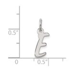 Sterling Silver Rhodium-plated Letter E Initial Charm - Image 3