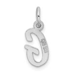 Sterling Silver Rhodium-plated Letter G Initial Charm - Image 3