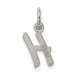 Sterling Silver Rhodium-plated Letter H Initial Charm - Image 4