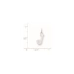 Sterling Silver Rhodium-plated Letter J Initial Charm - Image 3