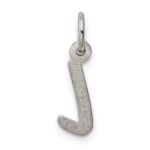 Sterling Silver Rhodium-plated Letter L Initial Charm - Image 3