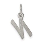 Sterling Silver Rhodium-plated Letter N Initial Charm - Image 4