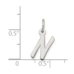Sterling Silver Rhodium-plated Letter N Initial Charm - Image 3