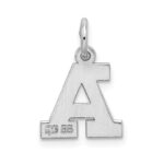 Sterling Silver Rhodium-plated Block Letter A Initial Charm - Image 3