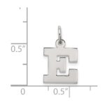 Sterling Silver Rhodium-plated Block Letter E Initial Charm - Image 4