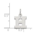 Sterling Silver Rhodium-plated Block Letter H Initial Charm - Image 3