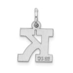 Sterling Silver Rhodium-plated Block Letter K Initial Charm - Image 3