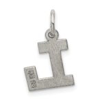 Sterling Silver Rhodium-plated Block Letter L Initial Charm - Image 4