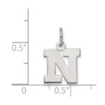 Sterling Silver Rhodium-plated Block Letter N Initial Charm - Image 3