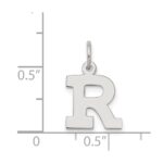 Sterling Silver Rhodium-plated Block Letter R Initial Charm - Image 4