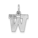Sterling Silver Rhodium-plated Block Letter W Initial Charm - Image 3
