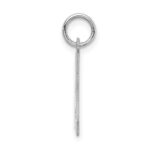 Sterling Silver Rhodium-plated Block Letter A Initial Charm - Image 2