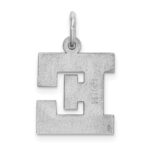 Sterling Silver Rhodium-plated Block Letter E Initial Charm - Image 3