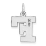 Sterling Silver Rhodium-plated Block Letter F Initial Charm - Image 3