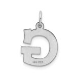Sterling Silver Rhodium-plated Block Letter G Initial Charm - Image 3