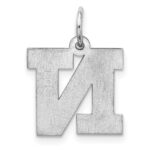 Sterling Silver Rhodium-plated Block Letter N Initial Charm - Image 3