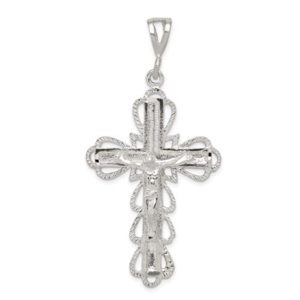 Sterling Silver Diamond-Cut Crucifix Pendant