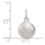 Sterling Silver Diamond Cut Soccer Ball Charm - Image 3