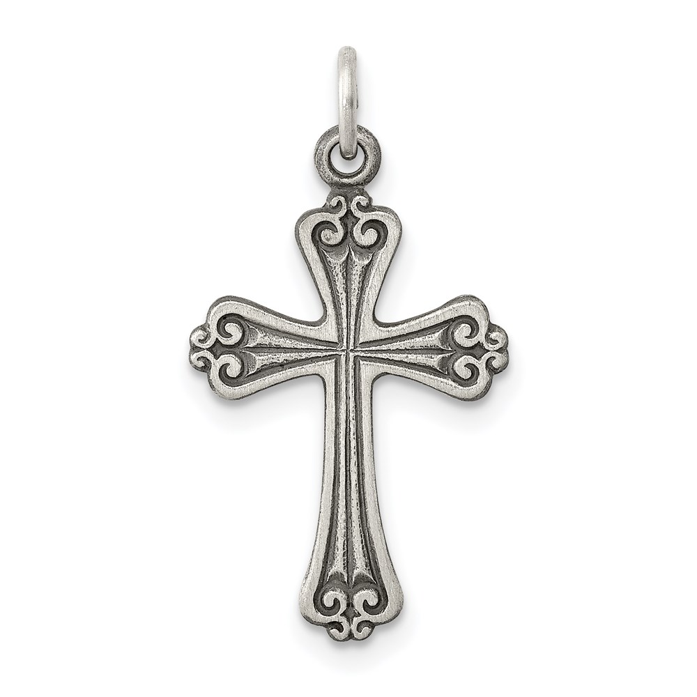 QC5248.jpg Sterling Silver Antiqued Cross Charm - Image 1