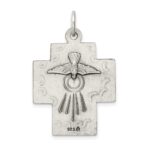 Sterling Silver Antiqued Alpha Omega Cross Pendant - Image 4