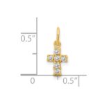 Sterling Silver Gold-tone CZ Cross Charm - Image 4