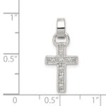 Sterling Silver Rhodium-plated CZ Latin Cross Pendant - Image 3