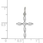 Sterling Silver Rhodium-plated CZ Cross Charm - Image 3