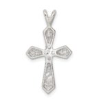 Sterling Silver Rhodium-plated CZ Passion Cross Pendant - Image 4