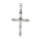 Sterling Silver Rhodium-plated CZ Cross Pendant - Image 4
