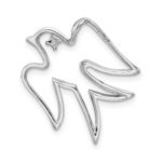 Sterling Silver Rhodium-plated CZ Dove Pendant - Image 4