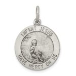 Sterling Silver Antiqued Infant Jesus Medal