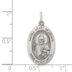 Sterling Silver Antiqued Sacred Heart of Jesus Medal - Image 3