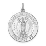 Sterling Silver Rhodium-plated Our Lady of Guadalupe Medal