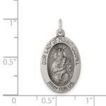 Sterling Silver Antiqued Our Lady of Mt.Carmel Medal - Image 3