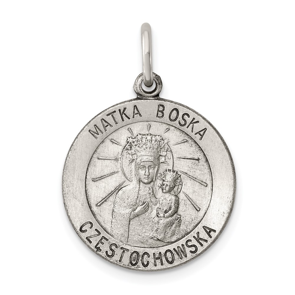 QC5582.jpg Sterling Silver Antiqued Matka Boska Medal - Image 1