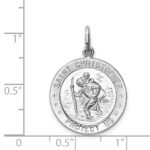 Sterling Silver Rhodium-plated Saint Christopher Medal - Image 3