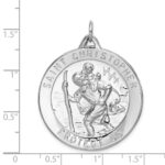 Sterling Silver Rhodium-plated Saint Christopher Medal - Image 3