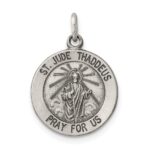 Sterling Silver Antiqued Saint Jude Thaddeus Medal