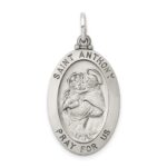 Sterling Silver Antiqued Saint Anthony Medal