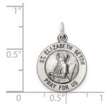 Sterling Silver Antiqued Saint Elizabeth Seton Medal - Image 3