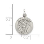 Sterling Silver Antiqued Saint Florian Medal - Image 3