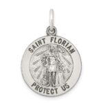 Sterling Silver Antiqued Saint Florian Medal