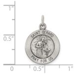 Sterling Silver Antiqued Saint Gerard Medal - Image 3