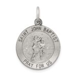 Sterling Silver Antiqued Saint John the Baptist Medal